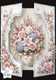 Vintage Floral Vase Topper with Pastel Blooms