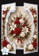 Elegant Red & White Floral Vase Topper