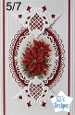 Elegant Poinsettia Christmas Floral Oval Topper 5x7 for Crafts