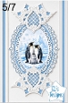 Elegant 5x7 Winter Penguin Family Decorative Card Topper