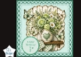 Mint Floral Happy Birthday Card Topper – Rustic Pitcher & Butterflies