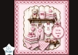 Pink New Baby Girl Card Topper – Clothes, Teddy & Nursery Shelf