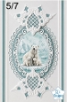 Elegant 5x7 Polar Bear Family Winter Decorative Card Topper