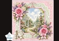 Romantic Garden Gazebo Card Topper – Lace Border & Pastel Flowers
