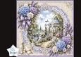 Lavender Garden Gazebo Card Topper – Lace Frame & Floral Bow