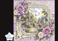 Pink Lavender Garden Gazebo Card Topper – Floral Lace & Ribbon Bow