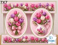 Elegant 7x7 Tulip Floral Card Topper for Handmade Crafts