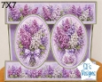 Elegant 7x7 Lilac Floral Card Topper for Handmade Crafts