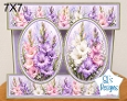 Elegant 7x7 Gladiolus Floral Card Topper for Handmade Crafts