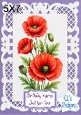 Elegant 5x7 Red Poppy Floral Birthday Card Topper