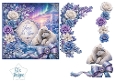 Arctic Polar Bear Aurora Card Topper – Frosted Flowers & Jewel Bow