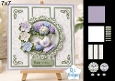 Beautiful Hydrangea Floral 7x7 Card Kit with Decoupage, Lace Medallion, Toppers, Sentiments & Matching Papers