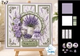 Elegant Lavender 7x7 Card Kit with Decoupage, Lace Medallion, Floral Toppers, Sentiments & Matching Papers