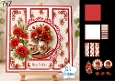 Beautiful Poppy 7x7 Card Kit with Decoupage, Lace Medallion, Floral Toppers, Sentiments & Matching Papers