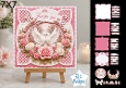 Romantic White Doves & Roses Shaped 7x7 Card Kit with Decoupage, Sentiments & Layered Floral Elements