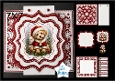 Cute Christmas Puppy 7x7 Card Kit with Decoupage, Snowflake Frame, Sentiments & Layered Elements