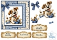 Funny Puppy & Dog Treats Card Kit with Decoupage, Paw Print Papers, Bow & Sentiments