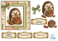 Cute Hedgehog & Strawberry Basket Card Kit with Decoupage, Gingham Papers, Bow & Sentiments