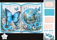 Blue Blossom Butterfly Riverside Book-Style Card Kit