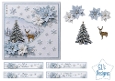 Winter Christmas Card Kit – Blue Poinsettias, Snowflakes, Christmas Tree & Deer