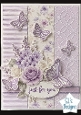 Lavender Butterfly Floral Panel Card Kit