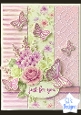 Pink & Purple Butterfly Floral Panel Card Kit