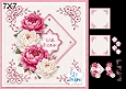 Beautiful Peonies Card Kit – Pink & White Peony Flowers, With Love & Sentiments