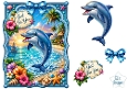 Tropical Dolphin Sunset Card Topper