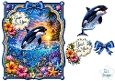Tropical Orca Sunset Card Topper