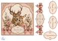 Elegant Woodland Deer Floral Card Topper