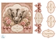 Elegant Elephant Family Floral Panel Card Topper