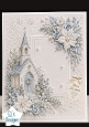 Winter Church Scene Embossed Christmas Card Topper