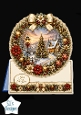 Elegant Winter Cabin Christmas Wreath Card Topper