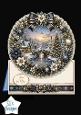 Blue & Gold Winter Village Wreath Card Topper