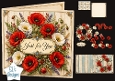 Red Poppy & Wheat Just for You Rustic Card Topper