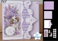 Lilac Floral Dog 7x7 Card Kit with Cute Puppy and Just For You Tag
