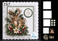 Elegant 7x7 Merry Christmas Deer Card Topper with Winter Foliage