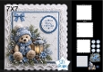 Cute 7x7 Merry Christmas Bear Card Topper with Lantern & Winter Foliage