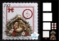 Elegant 7x7 Nativity Merry Christmas Card Topper with Festive Foliage