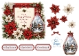 Elegant Christmas Poinsettia Frame Topper with Winter Scene Ornament