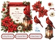 Elegant Christmas Cardinal & Poinsettia Frame Topper with Lanterns