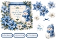 Cute Christmas Snowman Frame Topper with Blue Winter Florals