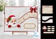 Cute Merry Christmas Santa Card Topper with Wavy Borders & Holiday Labels