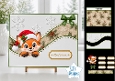 Cute Merry Christmas Fox Card Topper with Wavy Borders & Holiday Labels