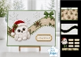 Cute Merry Christmas Owl Card Topper with Wavy Borders & Holiday Labels