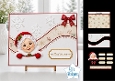 Cute Merry Christmas Mrs Claus Card Topper with Wavy Borders & Holiday Labels