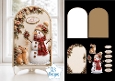 Cute Christmas Snowman & Bunny Arch Topper with Florals & Holiday Labels