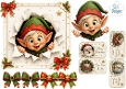Cheerful Christmas Elf Peek‑Through – Festive Tags & Holiday Elements Card Kit