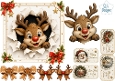 Reindeer Christmas Peek‑Through – Festive Tags & Holiday Elements Card Kit
