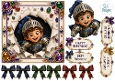 Knight Birthday Adventure – Gemstone Peek‑Through & Party Tags Card Kit